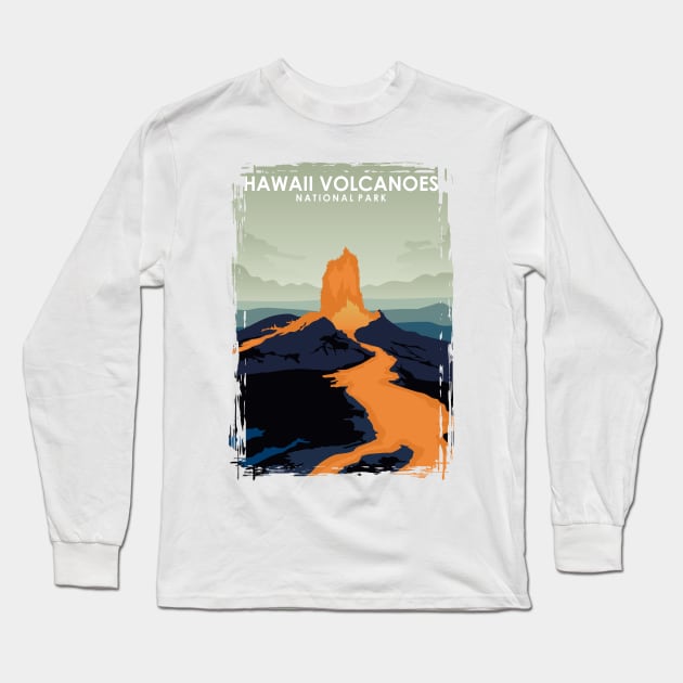 Hawaii Volcanoes National Park Long Sleeve T-Shirt by jornvanhezik